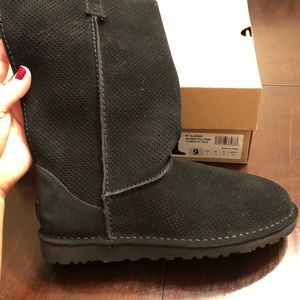 UGG perforated black boots